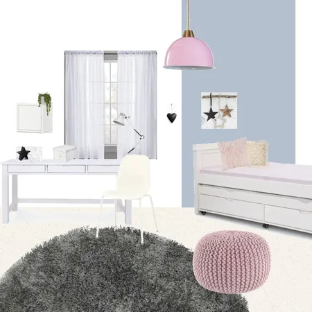 החדר של אריאל קיר חלון Interior Design Mood Board by livnatdoron