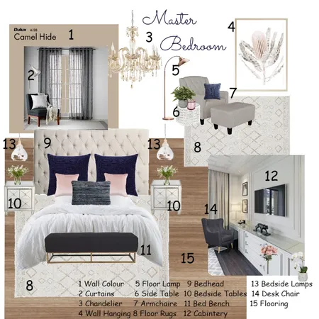 Master Bedroom Interior Design Mood Board by ksadik on Style Sourcebook