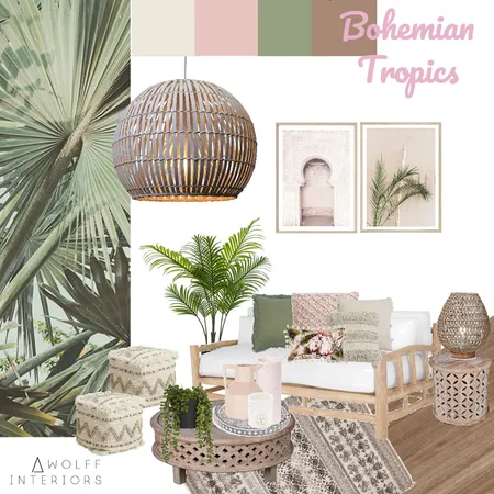 Bohemian Tropics ❤️ Interior Design Mood Board by awolff.interiors on Style Sourcebook