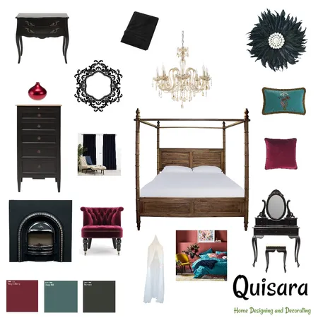 Gothic Bedroom Interior Design Mood Board by Quisarau on Style Sourcebook