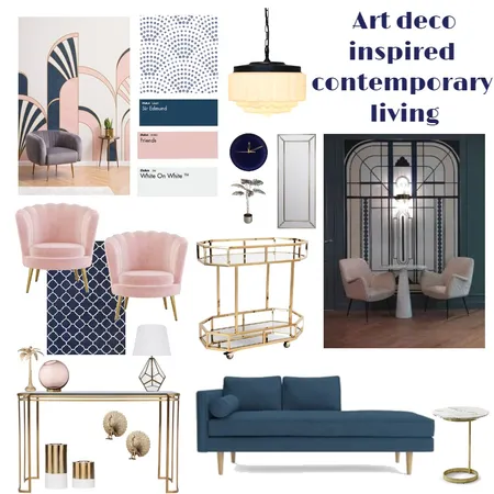 Art deco inspired contemporary living Interior Design Mood Board by CHolmes on Style Sourcebook