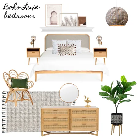 Boho Luxe bedroom Interior Design Mood Board by Tfqinteriors on Style Sourcebook