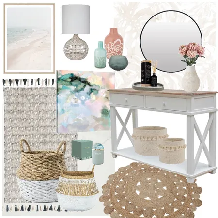 Small entryway hallway pink teal Interior Design Mood Board by stephc.style on Style Sourcebook