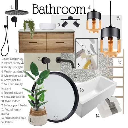 Lauren's Bathroom sample board Interior Design Mood Board by DesignbyFussy on Style Sourcebook