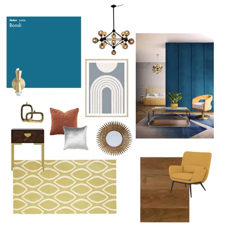 Module 3 Mid-Century Modern bedroom Interior Design Mood Board by KateFletcher
