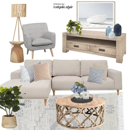 living room coastal blues Interior Design Mood Board by stephc.style