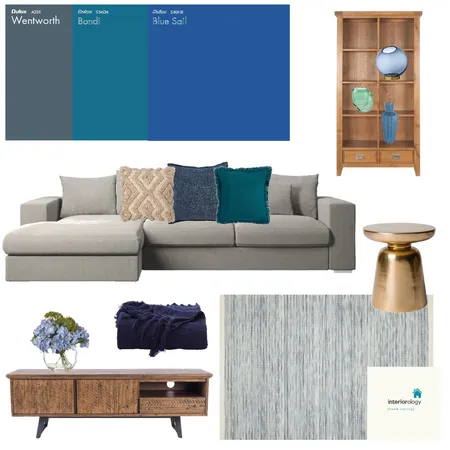 Upstairs casual living - Blue accents Interior Design Mood Board by interiorology on Style Sourcebook