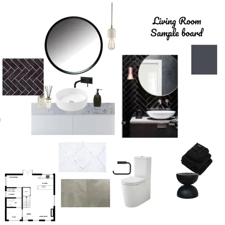 Sample Board Bathroom Interior Design Mood Board by Danche