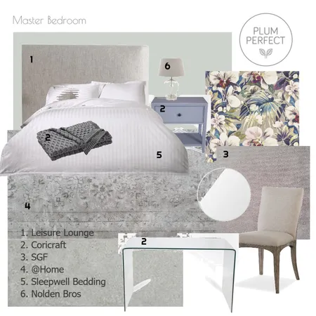 10 Lake Cypress - Master Bedroom Interior Design Mood Board by plumperfectinteriors on Style Sourcebook