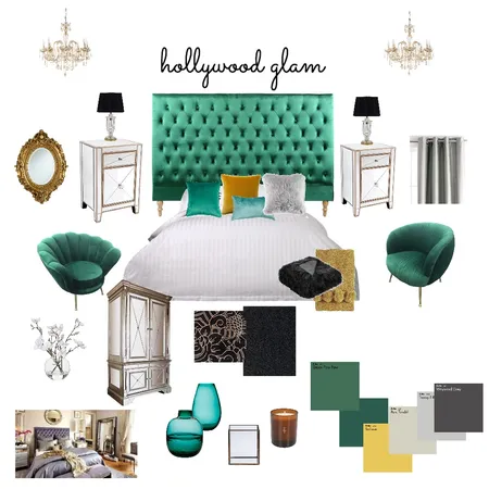 glam bedroom Interior Design Mood Board by reneerenee on Style Sourcebook