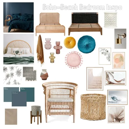 Haileys Boho Bedroom Interior Design Mood Board by Hailey C Filler on Style Sourcebook