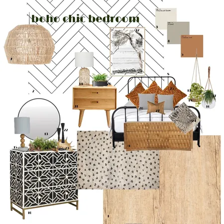 Bohemian Chic Bedroom Interior Design Mood Board by MandiLMitchell on Style Sourcebook