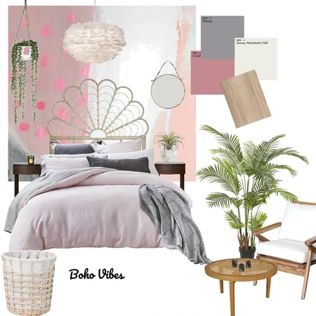 Boho Bedroom Interior Design Mood Board by HGInteriorDesign