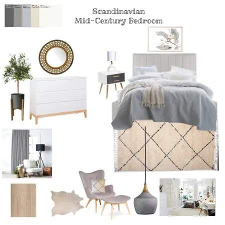 Scandinavian Mid-Century Bedroom Interior Design Mood Board by andreia on Style Sourcebook