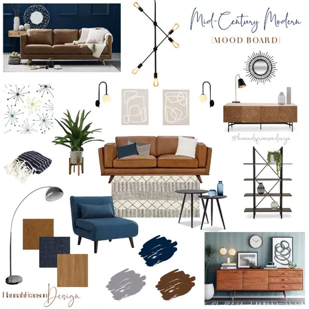 Mid-Century Modern Mood Board Interior Design Mood Board by Hannah Franson | Design on Style Sourcebook