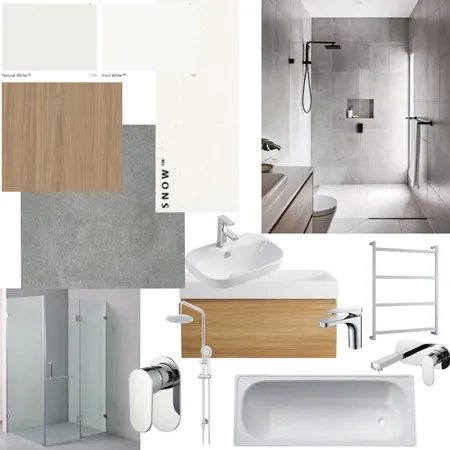 Grey White Wood Bathroom Interior Design Mood Board by Lt interiors on Style Sourcebook