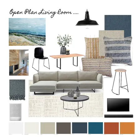 Open Plan Living Room Interior Design Mood Board by lmg interior + design on Style Sourcebook