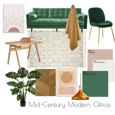 Mid Century Modern Home Office Interior Design Mood Board by jessicaaebig on Style Sourcebook