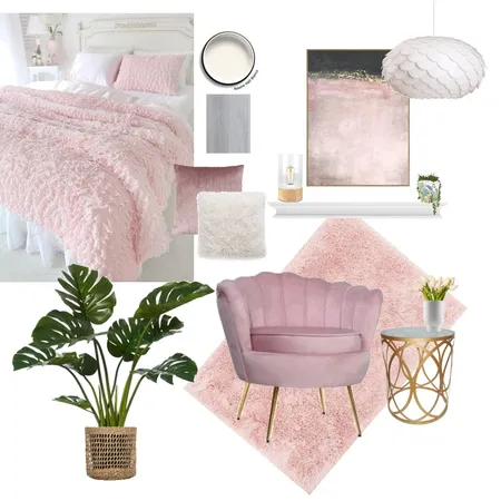 Pink Glamorous Bedroom Interior Design Mood Board by Gale Carroll on Style Sourcebook