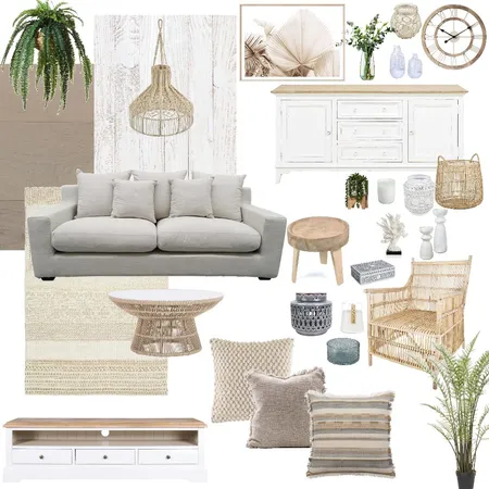 Coastal Natural Lounge Room Interior Design Mood Board by cass111777
