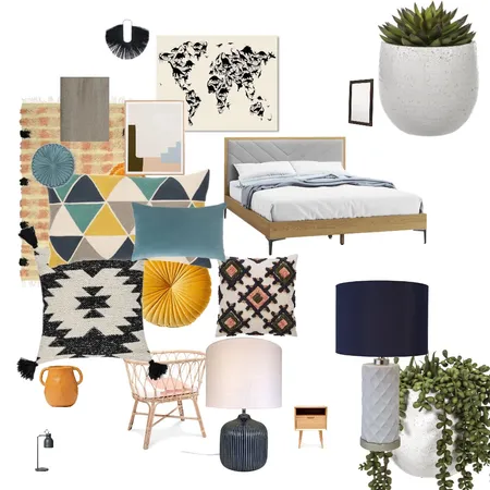 Mid century modern bedroom Interior Design Mood Board by Janice Minard on Style Sourcebook