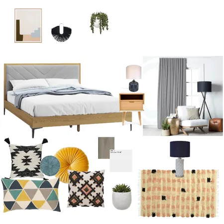 Mid century modern bedroom Interior Design Mood Board by Janice Minard on Style Sourcebook