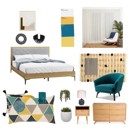 Mid century modern bedroom Interior Design Mood Board by Janice Minard on Style Sourcebook