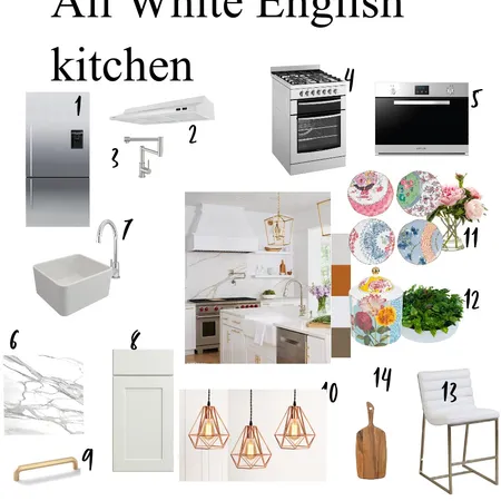 All White English Kitchen Interior Design Mood Board by Swapna mahesh on Style Sourcebook