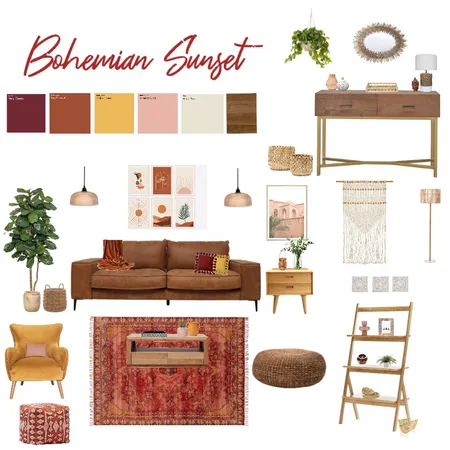Bohemian Sunset Interior Design Mood Board by Lanaishar on Style Sourcebook
