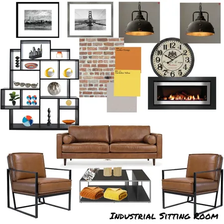 Industrial sitting room.1 Interior Design Mood Board by kylietesta on Style Sourcebook