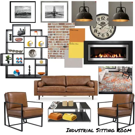 Industrial sitting room correct image Interior Design Mood Board by kylietesta on Style Sourcebook