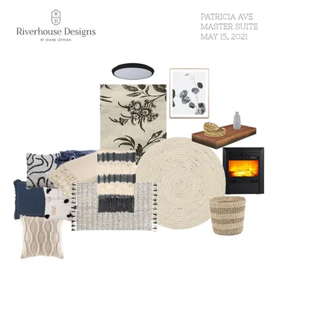 MASTER SUITE NAVY/DENIM ACCENTS Interior Design Mood Board by Riverhouse Designs