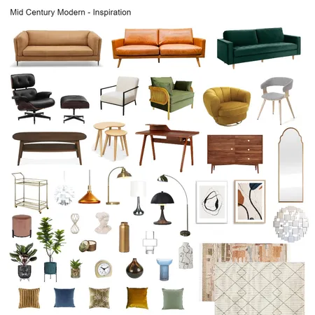 Mid Century Modern Inspo Interior Design Mood Board by MelissaKW on Style Sourcebook