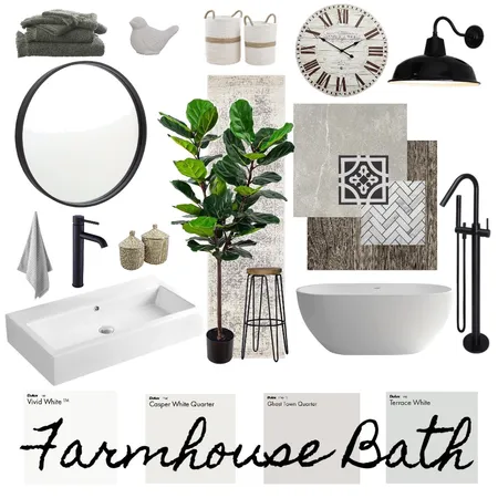 Farmhouse Bath Interior Design Mood Board by Haven Home Styling on Style Sourcebook