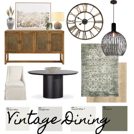 Vintage Dining Interior Design Mood Board by Haven Home Styling on Style Sourcebook
