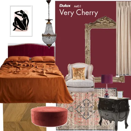 Red wine French boudoir Interior Design Mood Board by Di.ErasmusDesign on Style Sourcebook