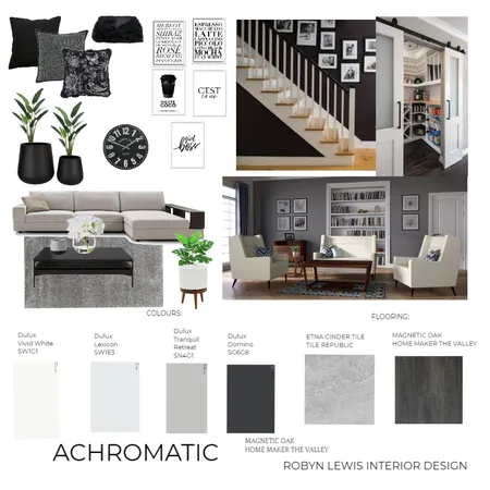 ACHROMATIC Moodboard A-6 Interior Design Mood Board by RobynLewisCourse on Style Sourcebook