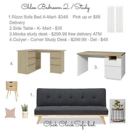 Chloe 2nd Bedroom / Study Interior Design Mood Board by Ledonna on Style Sourcebook