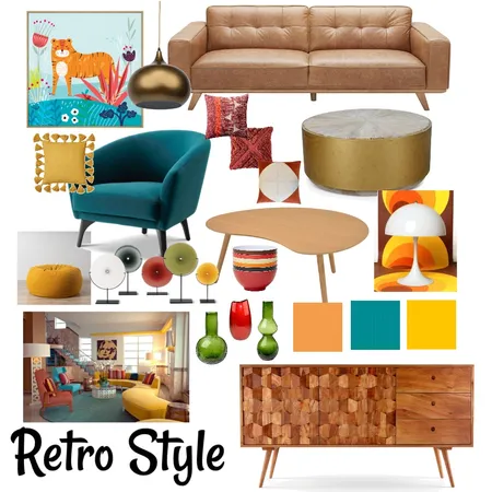 Retro Living Interior Design Mood Board by Jo Steel on Style Sourcebook