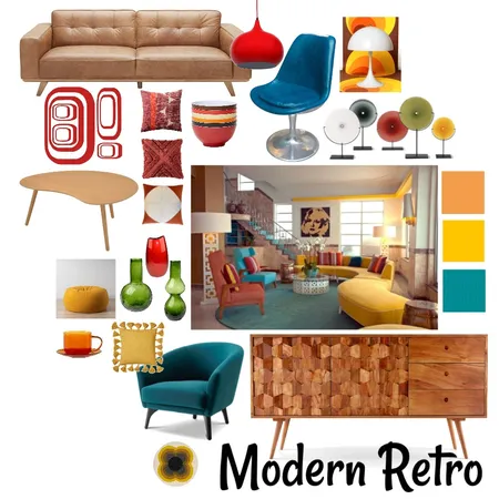 Modern Retro 2 Interior Design Mood Board by Jo Steel on Style Sourcebook