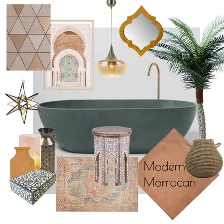 Modern Morrocan Bathroom Interior Design Mood Board by BiancaD on Style Sourcebook