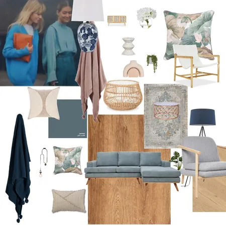 Blue & Wood2 Interior Design Mood Board by VanessaH83