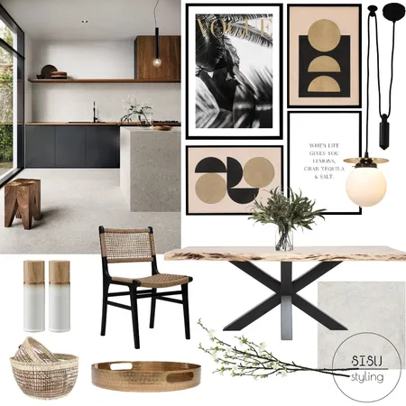 Dramatic Dining room Interior Design Mood Board by Sisu Styling on Style Sourcebook