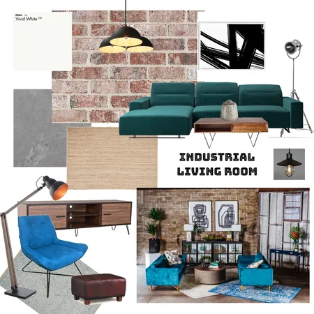 Industrial Living Room Interior Design Mood Board by Sylwia on Style Sourcebook