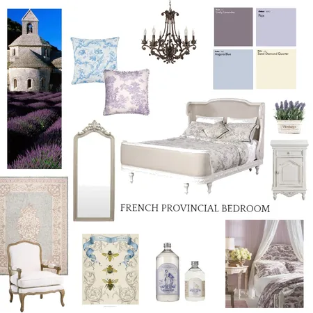 French Provincial Bedroom Interior Design Mood Board by sunnshine on Style Sourcebook