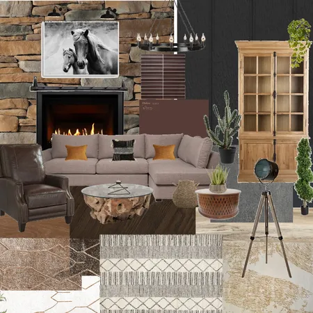 Woodsy living room Interior Design Mood Board by sarabrawley74