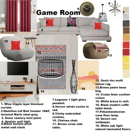 M9 game room Interior Design Mood Board by Bgaorekwe on Style Sourcebook