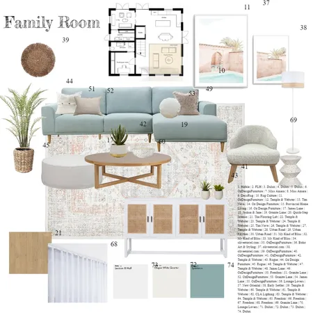 Module 9 Family Room Interior Design Mood Board by @leafandwicker on Style Sourcebook
