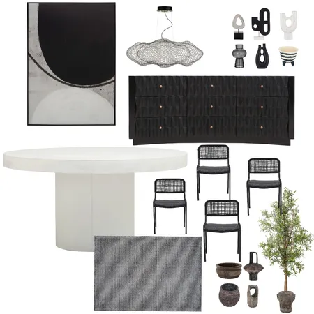 Flinders Dining Monochrome Interior Design Mood Board by oz design artarmon on Style Sourcebook