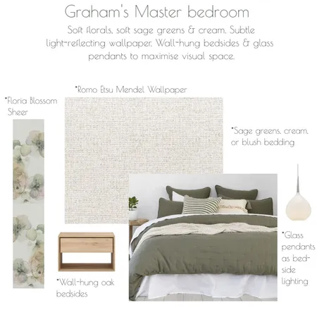 Graham's Master bedroom Interior Design Mood Board by JoannaLee on Style Sourcebook